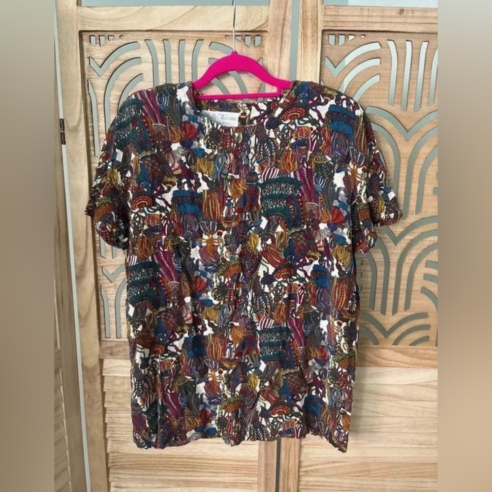 Vintage Balla Valentina for Vica Moda 100% Silk Blouse, M
